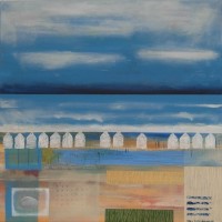 Beach Huts Painting by Artist Jan Rippingham