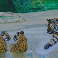 Tiger & Cubs - Horsham Artist - Roger Gasson