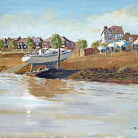 Beached Yacht – Gosport Hampshire – Hardway-  Fareham Art Group Artist David Whitson