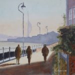 Harbourside Walk Hardway Gosport -Oil Painting by Fareham Art Group Artist David Whitson