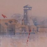 Hampshire Art Gallery – Langstone Morning Mist Watercolour Painting