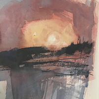 Sunrise Triptych 3 Hampshire Art Gallery – Emsworth Artist and Art Tutor Nic Cowper