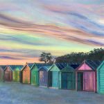 Beach Huts at Hill Head – Bursledon Art Society Hampshire Artist Jennifer Thorpe