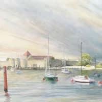 Portchester Castle Fareham Portsmouth Hampshire Art Gallery – Watercolour Painting Prints