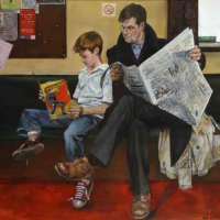 Waiting-Room – Father and Son – Lymington Hampshire Fine Artist William Rochfort