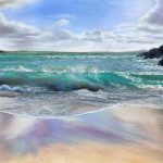 Waves Breaking on Shore – Hampshire Art Gallery – Seascape Artist Jennifer Thorpe