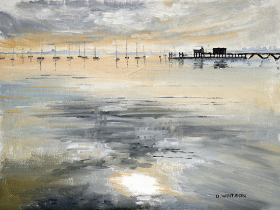 Sky Reflections Portsmouth Harbour Hampshire - Art Prints - David Whitson