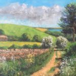 Abbotsbury Dorset – Path to Swannery – English Landscape Artist Chris Cotes