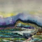 Landscape – Watercolour and Collage  – Froxfield Petersfield Artist Eileen Riddiford