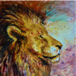 Lions Head – Animal Portrait – Petersfield Hampshire Artist Alison Udall