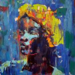 Abstract Portrait of Woman – Acrylic Painting – Farnham Art Society member Kit Bowles