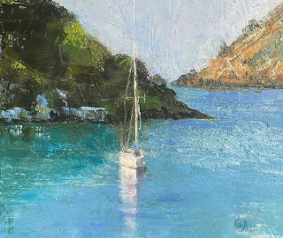 Commissioned Oil Painting - Sailing in Salcombe - Surrey Hampshire Border Artist Kit Bowles
