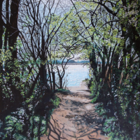 Emsworth Harbour Hampshire – Tree-Lined Path to Sea View – Acrylic – Martin Southwood