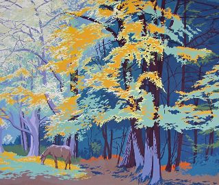 Horse in Forest - Hampshire Artist Evelyn Bartlett - Under the Canopy