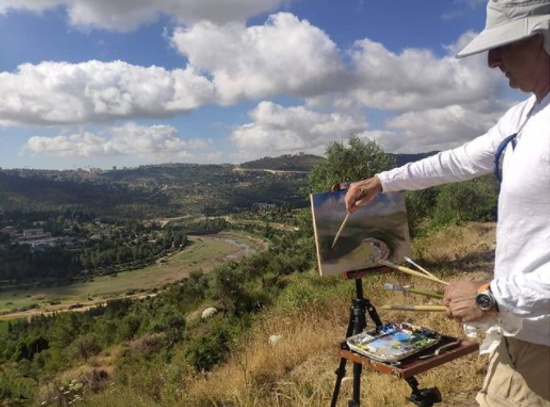 Jerusalem View - En Plein Air Artist in Oils - Shay Avivi