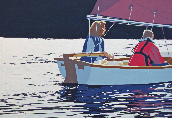 Sailing Club - Beaulieu River - Lazy Days - Hampshire Artist Evelyn Bartlett
