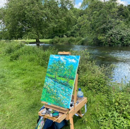 En Plein Air - Great to be out painting in Winchester - Impressionistic Art by Hampshire Artist Paul J Best
