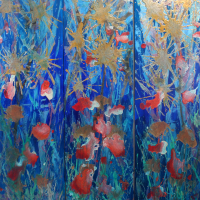 Fantasia Tryptch – Floral, Impressionist Art by Hampshire Artist Paul J Best