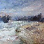Frosted Fields – Winter Landscape – Art by Hampshire Artist, Art Tutor and Lecturer, Clarissa Russell