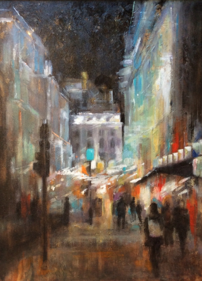 London Lights - Acrylic Painting by Hampshire Artist, Art Tutor and Lecturer, Clarissa Russell
