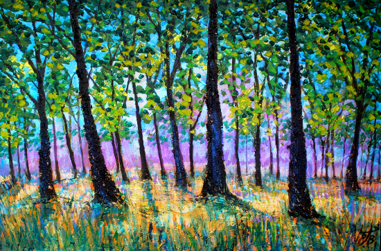 New Forest - Acrylic Painting by Impressionist Hampshire Artist Paul J Best