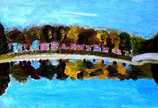 Autumn Reflection - Oil Painting by Bordon Hampshire Artist Anna Valteran