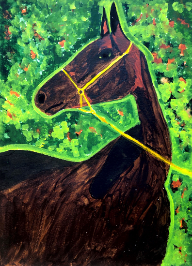 Horse - Equine Portrait - Watercolour by Bordon Hampshire Artist Anna Valteran