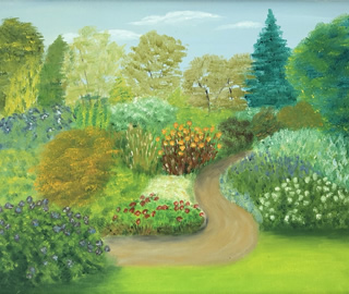 Oil and Acrylic Artist Alan Busby - Garden View
