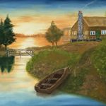 Oil and Acrylic Paintings by Hampshire Artist Alan Busby – Sunset Lodge