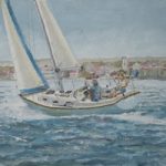 Yacht Sailing off Yarmouth Isle of Wight – Art Prints – Hampshire Artist David Whitson