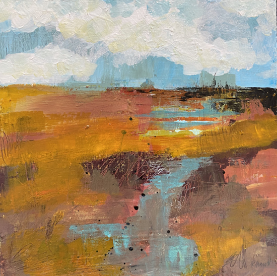 New Forest Heathland - Acrylic Painting by Hampshire Abstract Artist Rebecca Hurst