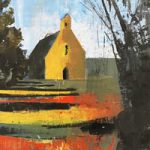 St Bartholemew’s Church Botley Hampshire – Listed Building – Acrylic Painting by Winchester Landscape Artist Rebecca Hurst