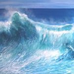 Seascape – Tahiti Wave – Hampshire Artist and Dorset Art Society member Sylviane Thomas